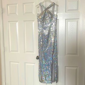 Evening silver dress
